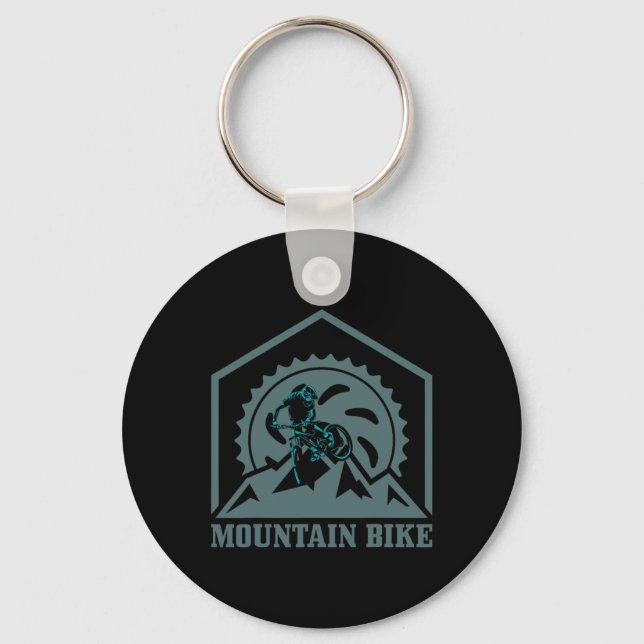 Mountain Biking It Never Gets Easier Downhill Moun Key Ring (Front)
