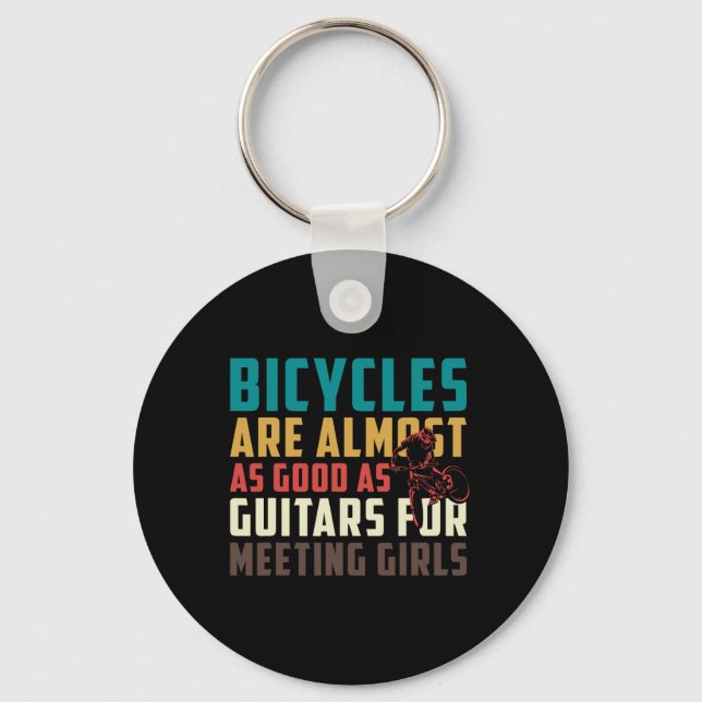 Mountain Biking It Never Gets Easier Downhill Moun Key Ring (Front)