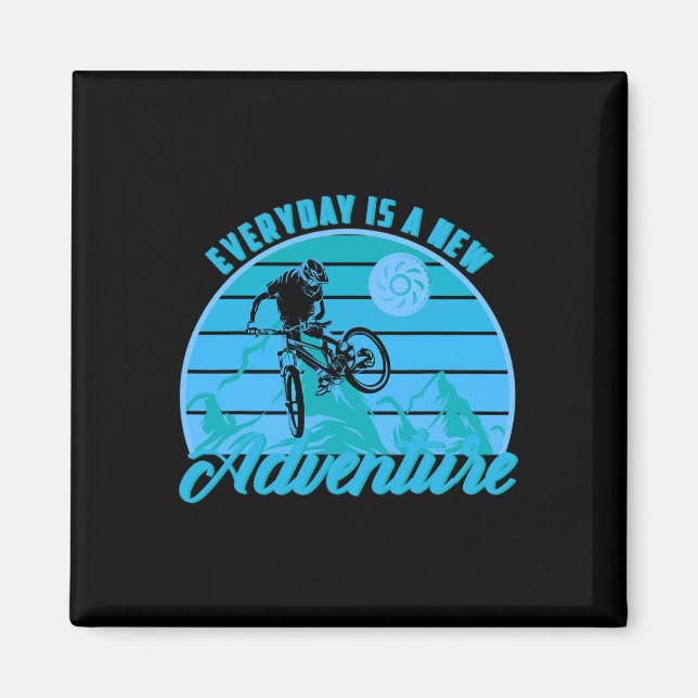 Mountain Biking It Never Gets Easier Downhill Moun Magnet (Front)