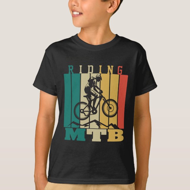 Mountain Biking It Never Gets Easier Downhill Moun T-Shirt (Front)