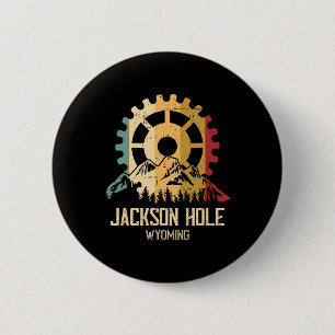 Mountain Biking Jackson Hole Wyoming 6 Cm Round Badge