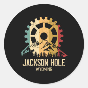 Mountain Biking Jackson Hole Wyoming Classic Round Sticker