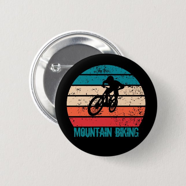 Mountain biking MTB 6 Cm Round Badge (Front & Back)