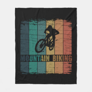 Mountain biking Mtb Fleece Blanket