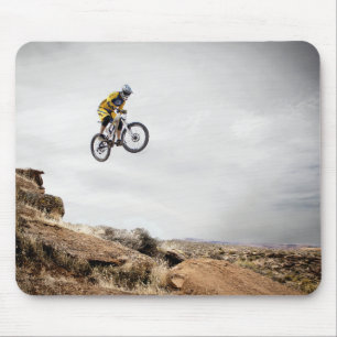mountain biking, nature, sports mouse pad
