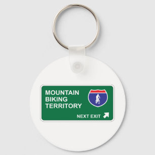 Mountain Biking Next Exit Key Ring