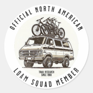 Mountain Biking "Official Loam Squad Member" Classic Round Sticker