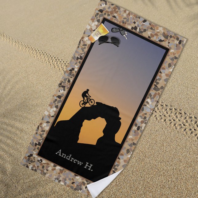 Mountain Biking Pebble Beach Towel (Creator Uploaded)
