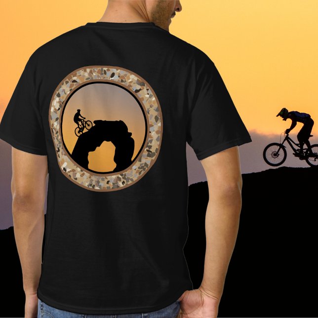 Mountain Biking Pebble Round Design T-Shirt (Creator Uploaded)