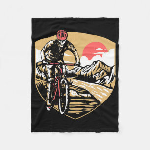 Mountain Biking Skeleton Skull Mtb Vintage Outdoor Fleece Blanket