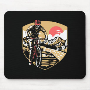 Mountain Biking Skeleton Skull Mtb Vintage Outdoor Mouse Pad