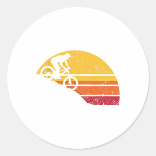 Mountain Biking Sunset Bike Rider Cycling Adventur Classic Round Sticker