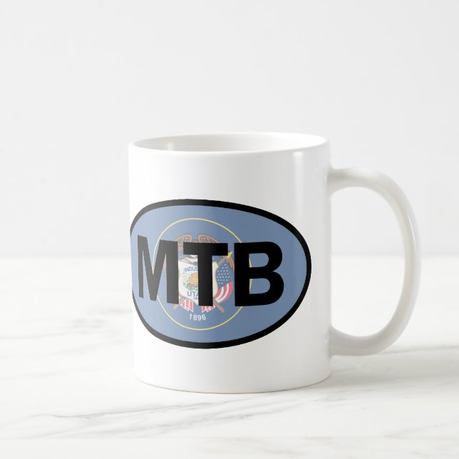 Mountain Biking Utah Flag Coffee Mug (Right)