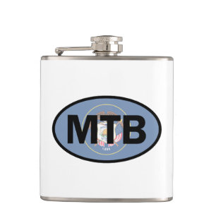 Mountain Biking Utah Flag Hip Flask