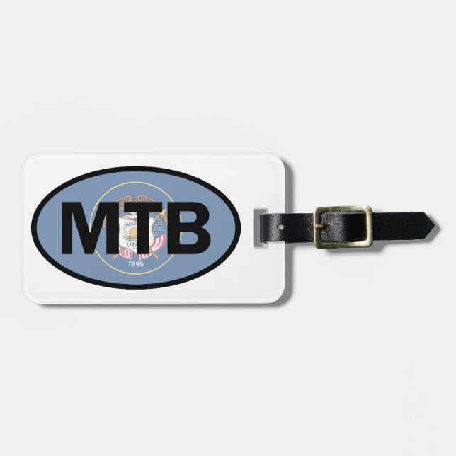 Mountain Biking Utah Flag Luggage Tag (Front Horizontal)