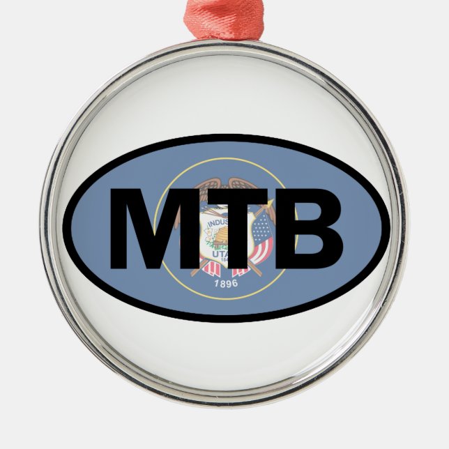 Mountain Biking Utah Flag Metal Tree Decoration (Front)