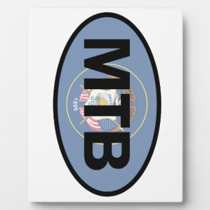 Mountain Biking Utah Flag Plaque