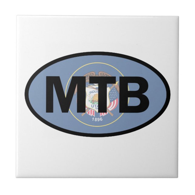 Mountain Biking Utah Flag Tile (Front)
