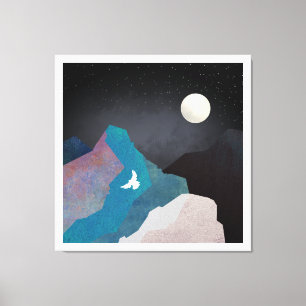 Mountain Bird Landscape Canvas Print