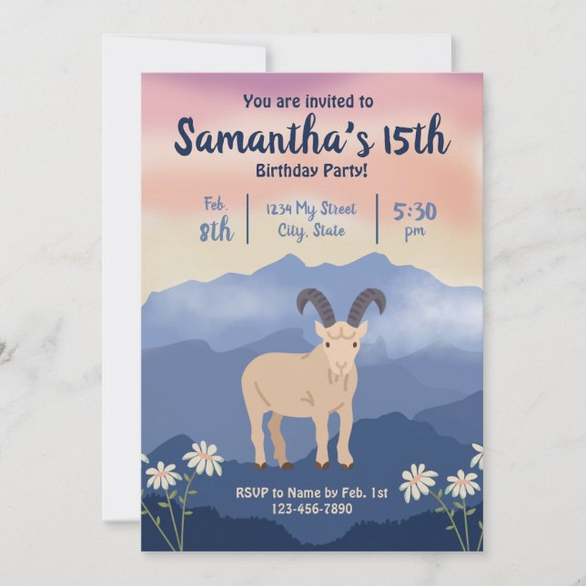 Mountain Birthday Invitation (Front)