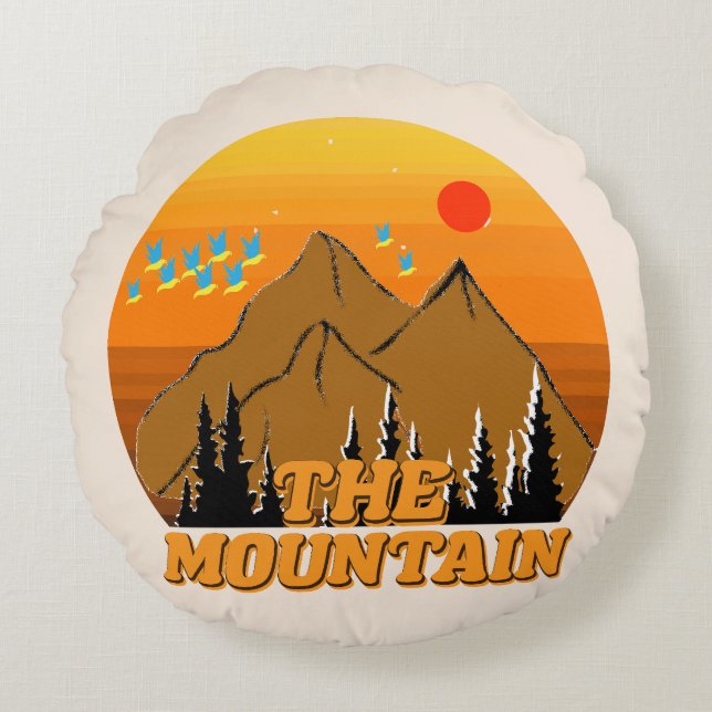 Mountain Bliss Round Cushion (Front)