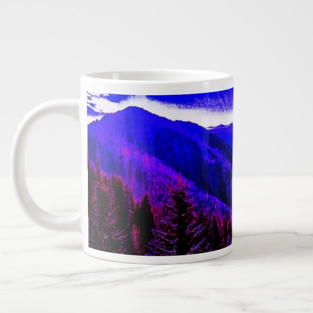 Mountain Blue Majesty Abstract Coffee Cup (Left)
