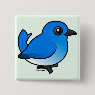 Mountain Bluebird 15 Cm Square Badge