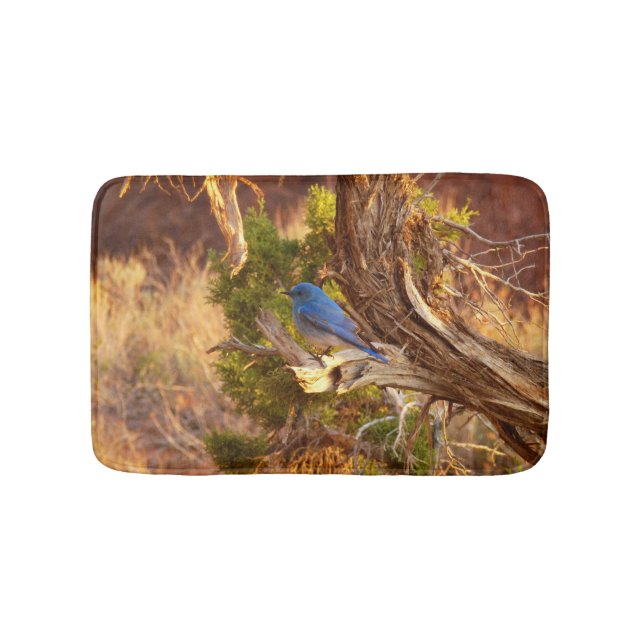 Mountain Bluebird at Arches National Park Bath Mat (Front)