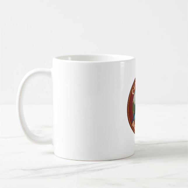 Mountain Bluebird Vintage Badge Coffee Mug (Left)