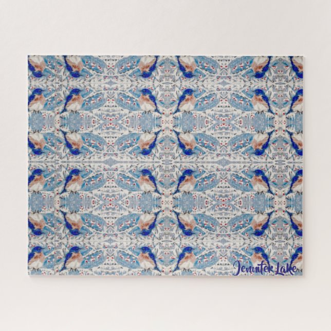 Mountain Bluebird Winter Puzzle (Horizontal)