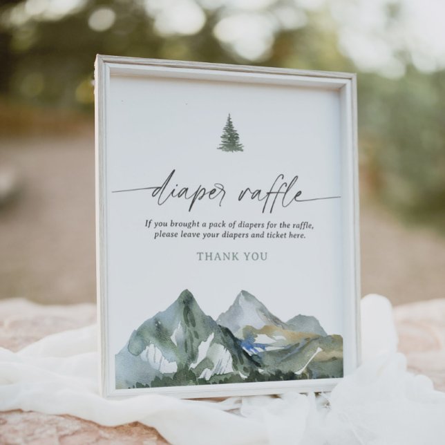 Mountain Boy Baby Shower Diaper Raffle Sign (Creator Uploaded)
