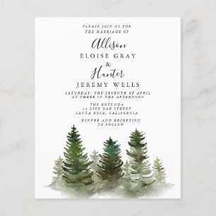 Mountain Budget Wedding Invitation Flyer