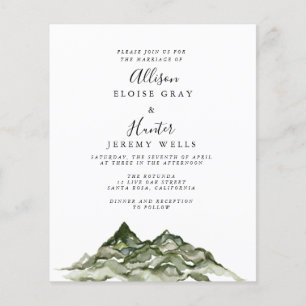 Mountain Budget Wedding Invitation Flyer
