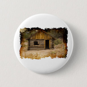 Mountain Cabin 6 Cm Round Badge