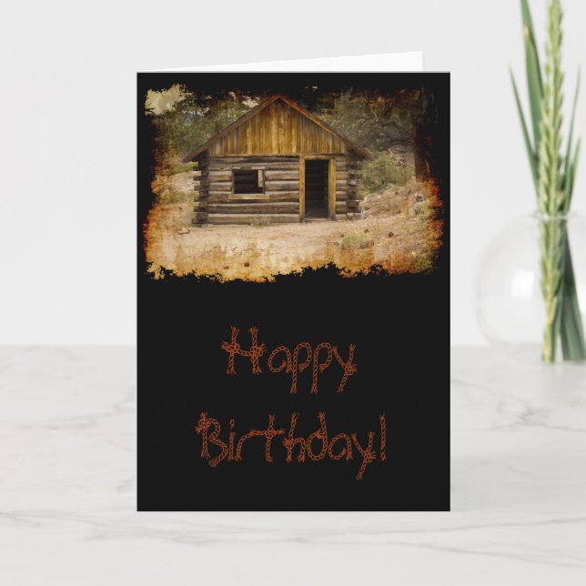Mountain Cabin Birthday Card (Front)
