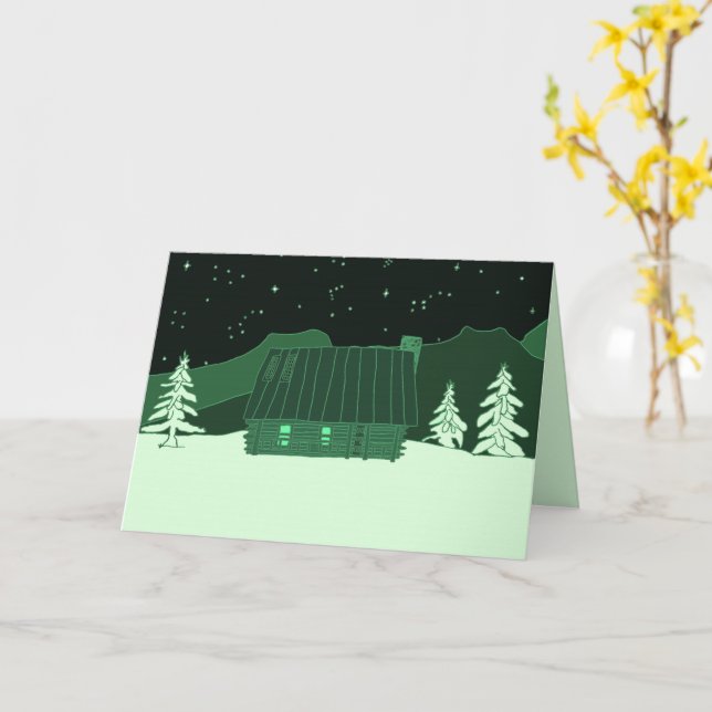 Mountain Cabin card (Yellow Flower)