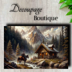 Mountain Cabin Decoupage Tissue Paper