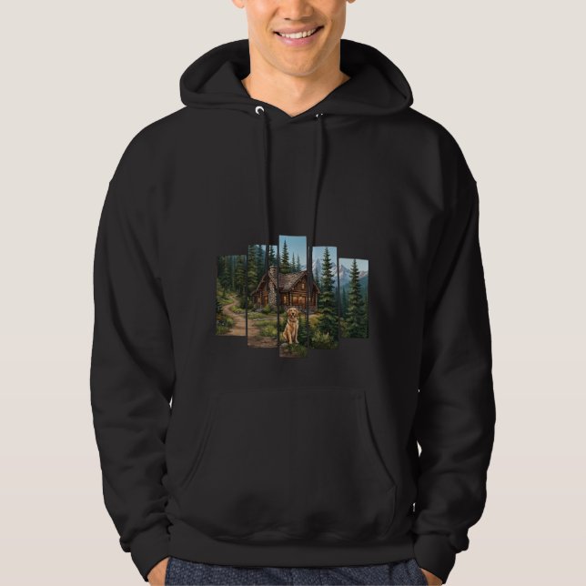 Mountain Cabin Dog Lover Hoodie (Front)