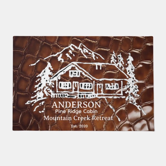 Mountain Cabin Faux Crocodile Leather Doormat (Front)