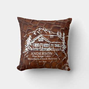 Mountain Cabin Faux Crocodile Leather Doormat Cushion