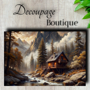 Mountain Cabin Retreat Decoupage Tissue Paper