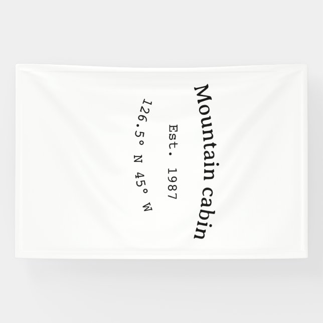 Mountain cabin s. Date year custom coordinates add Banner (Horizontal)