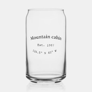 Mountain cabin s. Date year custom coordinates add Can Glass