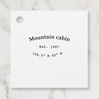 Mountain cabin s. Date year custom coordinates add Favour Tags