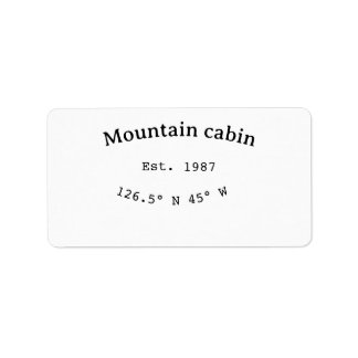 Mountain cabin s. Date year custom coordinates add Label