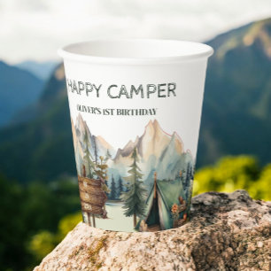 Mountain Camper Adventure Birthday Paper Cups
