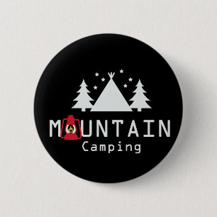 mountain camping 6 cm round badge