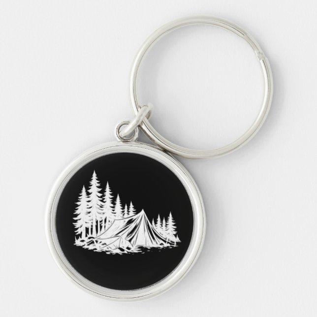 Mountain Camping Adventure Nature Key Ring (Front)