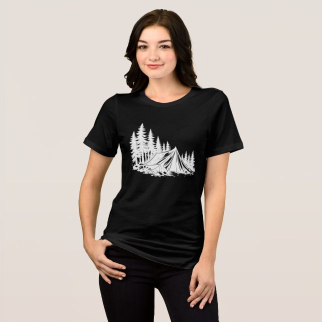Mountain Camping Adventure Nature Tri-Blend Shirt (Front Full)