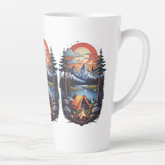 Mountain Camping Latte Mug (Right)